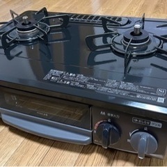 【決定】リンナイガスコンロ　2口　過熱防止センサー搭載　ガスホース付