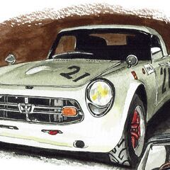 NC-006 ホンダS600/S800 限定版画 直筆サイン有 額装済 作家 平右ヱ門の画像