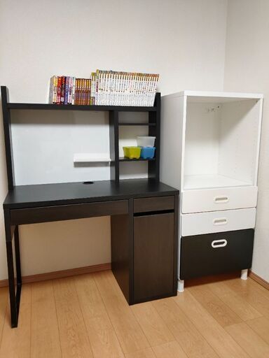 IKEA ミッケ　学習机、ワークステーション ブラックブラウン 定価￥14990