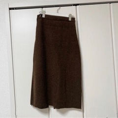 木曜まで！韓国　★ ウエストボタン　タイトウールスカートの画像