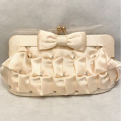 未使用値札タグ付 passage mignon パーティーポーチ パーティバック リボン 結婚式 パーティーバッグ クラッチバッグの画像