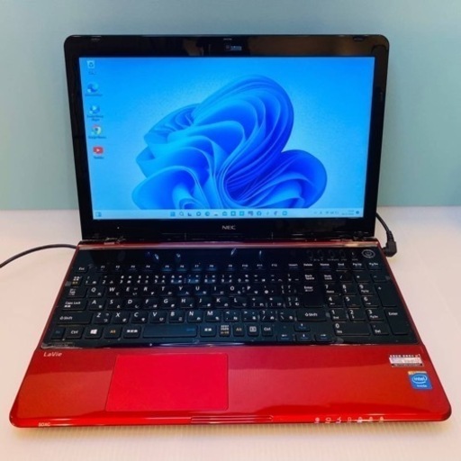 NEC/美品/カメラ付き/win11/レッド/新品高速SSD 256G搭載