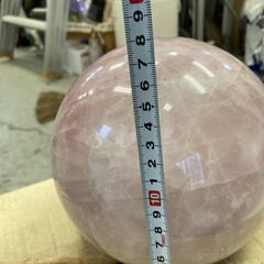 詳細不明 クリスタル？ トルマリン？ ローズクォーツ？ スピリチュアル クラスター パワー ストーン 球形 約8kg 丸玉 天然石