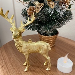 ミニクリスマスツリー＆トナカイ＆キャンドルセットの画像