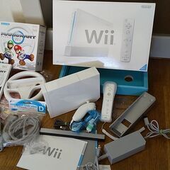 Wii★ウィー★ゲーム機★本体★動作品★マリオカート★ハンドル★ソフト付き★すぐ遊べるセット★家族★お子様等に の画像