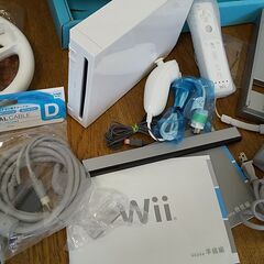 Wii★ウィー★ゲーム機★本体★動作品★マリオカート★ハンドル★ソフト付き★すぐ遊べるセット★家族★お子様等に の画像