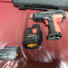 snap-on スナップオン　コードレスインパクトレンチCTJ3450 14.4vマキタバッテリーアダプター付の画像