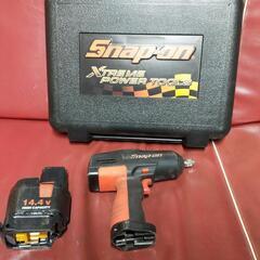snap-on スナップオン　コードレスインパクトレンチCTJ3450 14.4vマキタバッテリーアダプター付の画像