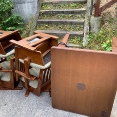 脚長の家具調コタツ（専用のコタツ布団付き）