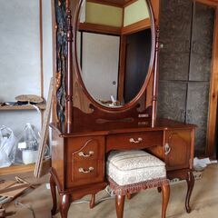 高級家具　鏡台　ロココ調ドレッサー