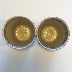 【未使用品】陶悦窯　金銀刷毛　ペア焼酎カップの画像