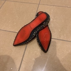 【お急ぎください】ぺたんこパンプス23.5cm グリーンラメの画像