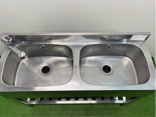 アズマ/ａｚｕｍａ　業務用　ステンレス　２槽シンク流し台　蛇口付き　店舗　飲食店　Ｗ１２００ｘＤ４５０ｘＨ８００ｍｍ
