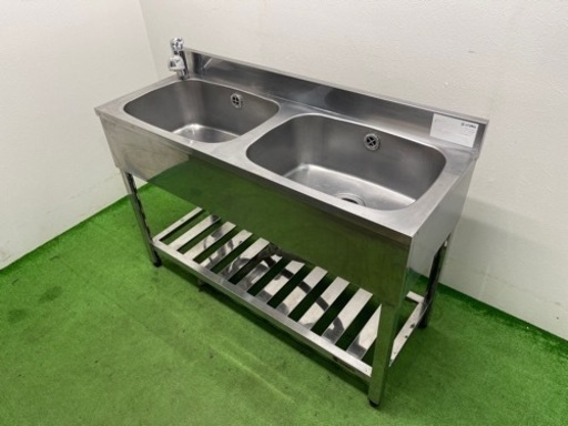 アズマ/ａｚｕｍａ　業務用　ステンレス　２槽シンク流し台　蛇口付き　店舗　飲食店　Ｗ１２００ｘＤ４５０ｘＨ８００ｍｍ