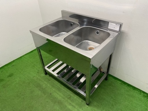 アズマ/ａｚｕｍａ　業務用　ステンレス　２槽シンク流し台　店舗　飲食店　Ｗ９００ｘＤ６００ｘH８００ｍｍ