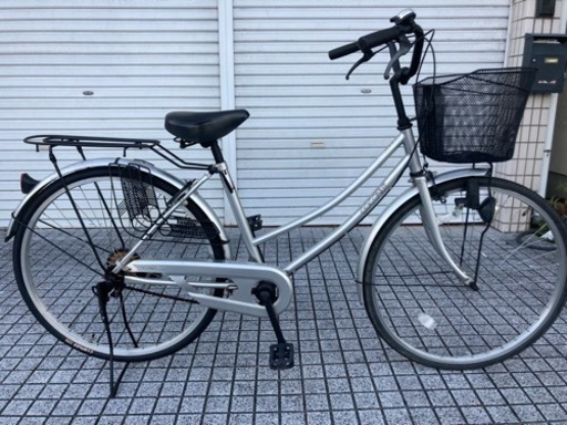 【26インチ自転車】変速なし　シルバー　リヤタイヤ新品❗️若林自転車　膳所店　SALE中❗️