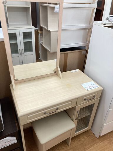 ★ジモティ割あり★  ドレッサー ホワイト H141×W80×D40 クリーニング済み KJ961