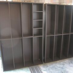 ダークブラウン W118 x D29.4 x H180cmの本棚...
