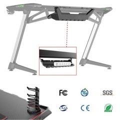 ゲーミングデスク E-スポーツ 幅120cm 奥行63cm 高さ77cm RGB ライティングの画像