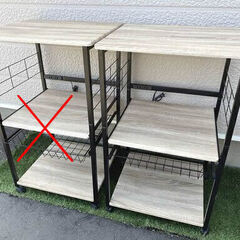 ■レンジ台 コンセント付 キャスター付き レンジワゴン スリム 3段 