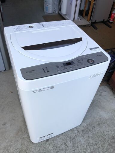 【動作保証あり】SHARP シャープ 2019年 ES-GE4C 4.5kg 洗濯機 ③【管理KRS509】