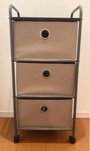 美品　オシャレで便利❗️コットンチェスト　3段