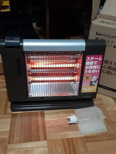 電気ストーブ スチーム機能付 800W/400W 転倒時電源OFF ブラウン