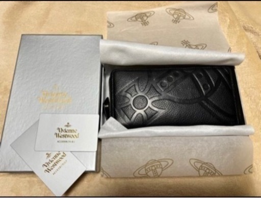 【美品】VivienneWestwood 長財布 型押しラウンドジップウォレット