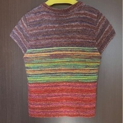 カーディガン　ボレロ　アジアン　ミセス　レインボー　ニット　編み物　秋の画像