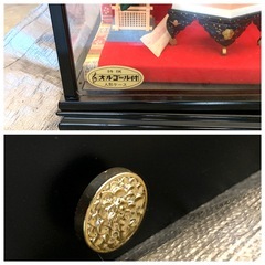 お値下げ中 オルゴール 付き♪ 雛人形 ガラスケース  元箱付き 昭和レトロ 比較的きれい/特選　雛祭り 古民具の画像