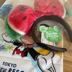 ディズニー　スイカ　カチューシャ　ミニーマウスの画像
