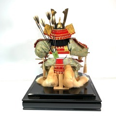 【お取引中】雲鶴作 子供武将飾 10号 大将 彫金 鷲 孔雀 日本人形 五月人形 こどもの日 置物 昭和レトロ ※オルゴール は鳴りません。伝統工芸品 元箱の画像