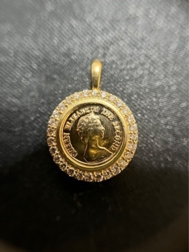 K18 ダイヤモンド　風　ネックレストップ