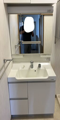 洗面化粧台　三面鏡付き　美品