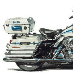 GB-004 ハーレーダビットソン 限定版画 直筆サイン有 額装済 作家 平右ヱ門の画像
