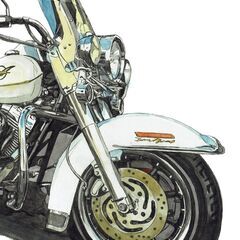 GB-005 ハーレーダビットソン 限定版画 直筆サイン有 額装済 作家 平右ヱ門の画像