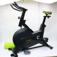 003)【美品】FITBOX マット付 FBX-002B_01 第3世代 スピンバイク 負荷8段階 パルス計測 キャスター付 ダイエット 在宅 フィットボックス