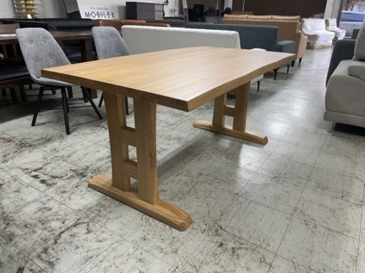 タモ無垢材集成材　ダイニングテーブル単品180センチ