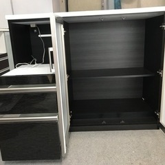 ニトリ　カウンター　キッチンカウンター　食器棚　程度良好　人気の120㎝幅　BK