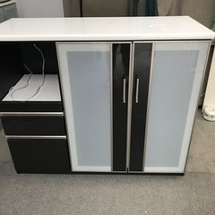 ニトリ　カウンター　キッチンカウンター　食器棚　程度良好　人気の120㎝幅　BK