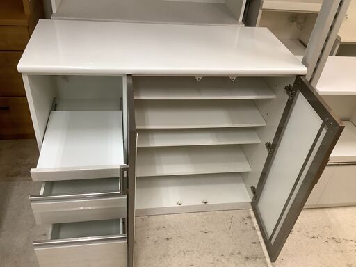 NITORI/ニトリ 食器棚 キッチンボード ハイタイプ WH カウンターポス