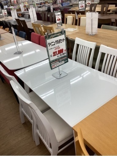 KJ-73【新入荷　アウトレット】ダイニング5点セット　白