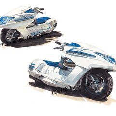 GB-009 ヤマハマグザム 限定版画 直筆サイン有 額装済 作家 平右ヱ門の画像
