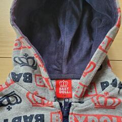 秋冬物　ベビードール　ナイロンジャケットとZIPアップパーカーセット110cmの画像