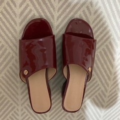 ミュール　サンダル　レッド　SHEIN購入の画像