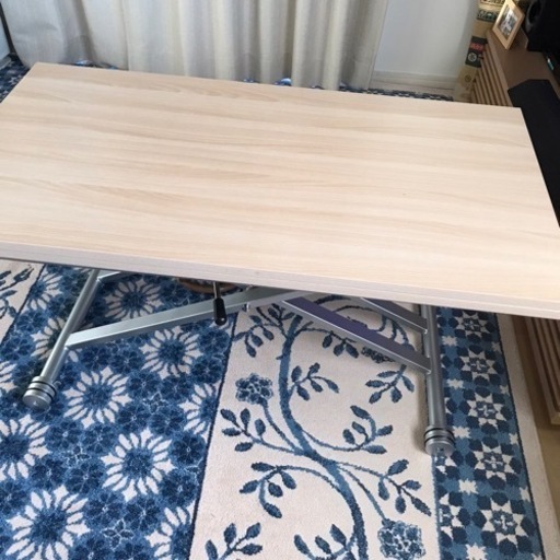 伸長式ガス圧昇降テーブル 幅120 dinos ディノス　ライトナチュラル