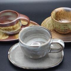 ⑥コーヒーカップ&ソーサー3客セット【陶器】の画像