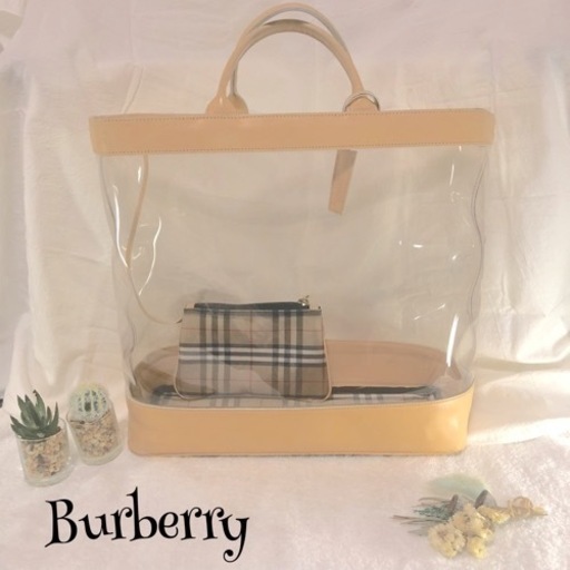 Burberry ノバチェック柄　デザインクリアトートバッグ