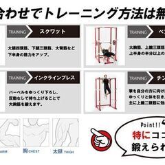 状態良好 FIGHTING ROAD/ファイティングロード パワーラック TRUST＋フラットインクラインベンチ－ＴRUST＋ラバー仕様プレート125Kg(IROTEC社製)+バーベルシャフト 1本+ダンベルシャフト 2本 手渡し希望/自社配送可能（配送エリアについてお問い合わせください) の画像