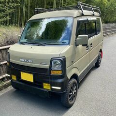 スズキ☆エブリイワゴン☆リフトアップ☆カスタム多数☆車検１年半付☆無事故車☆車中泊、キャンプ、釣りなどのアウトドアに♪の画像